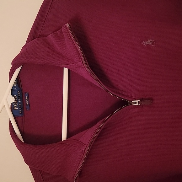 Polo Ralph Lauren Maroon Size M 1/4 Zip Sweater.  Excellent Condition - Picture 2 of 5